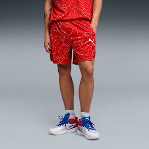 Hoopaverse Men’s Printed 6" Basketball Shorts, For All Time Red-AOP, extralarge-IND